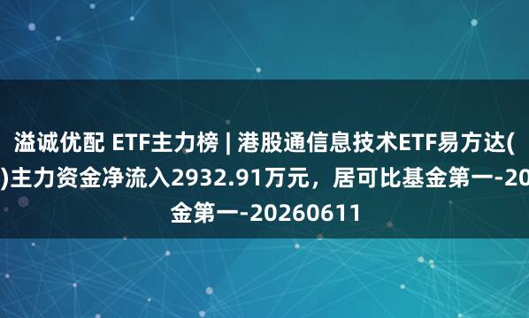 溢诚优配 ETF主力榜 | 港股通信息技术ETF易方达(159196)主力资金净流入2932.91万元，居可比基金第一-20260611