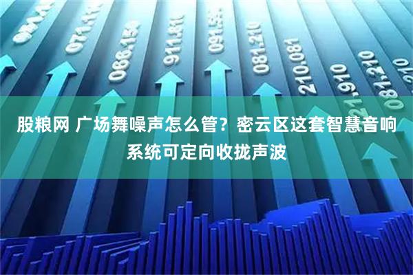 股粮网 广场舞噪声怎么管？密云区这套智慧音响系统可定向收拢声波